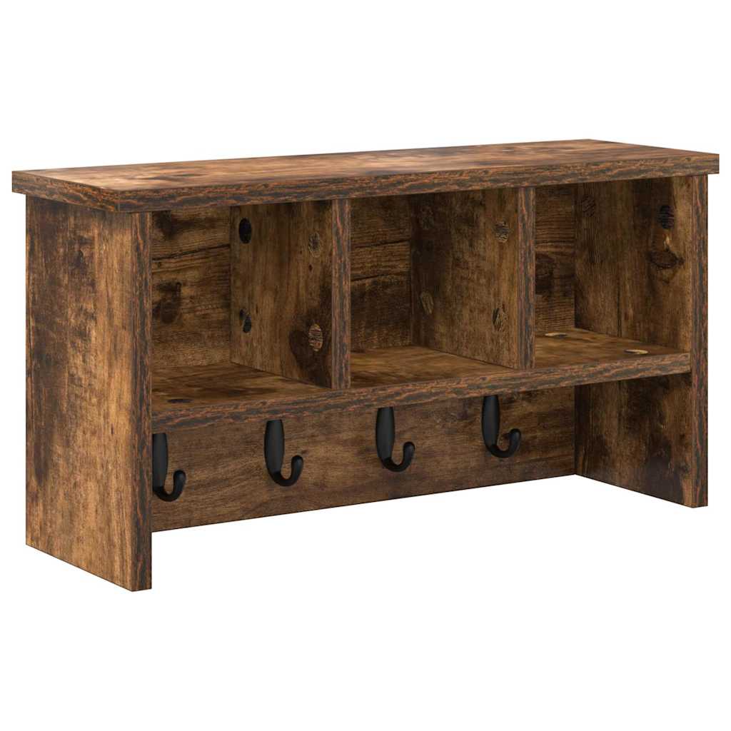 Wall-Mounted Coat Rack with Shelf Smoked Oak 50 x 16 x 26 cm