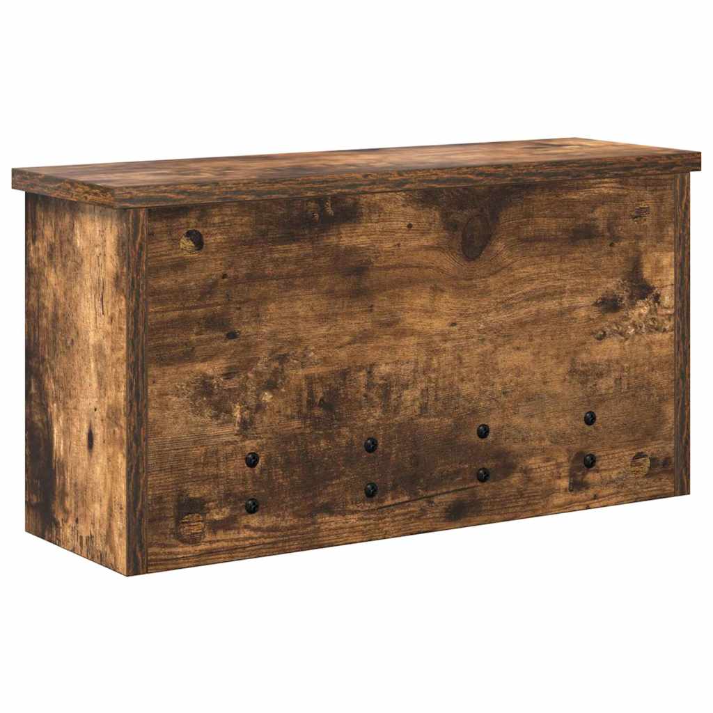 Wall-Mounted Coat Rack with Shelf Smoked Oak 50 x 16 x 26 cm