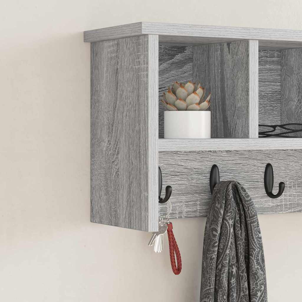 Wall-Mounted Coat Rack with Shelf Grey Sonoma 50 x 16 x 26 cm