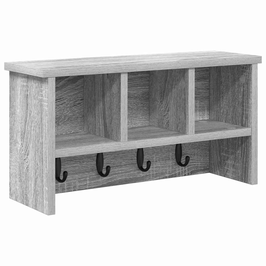 Wall-Mounted Coat Rack with Shelf Grey Sonoma 50 x 16 x 26 cm