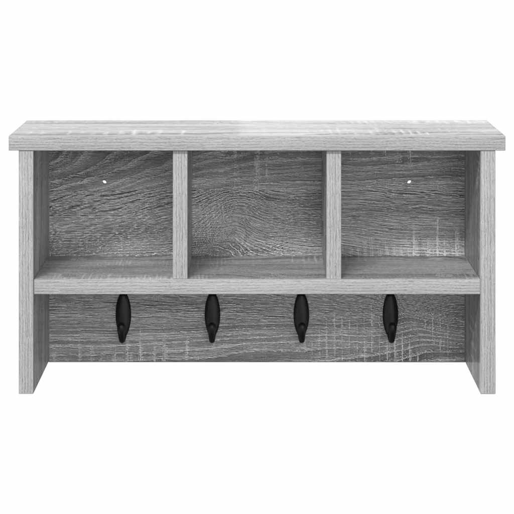 Wall-Mounted Coat Rack with Shelf Grey Sonoma 50 x 16 x 26 cm
