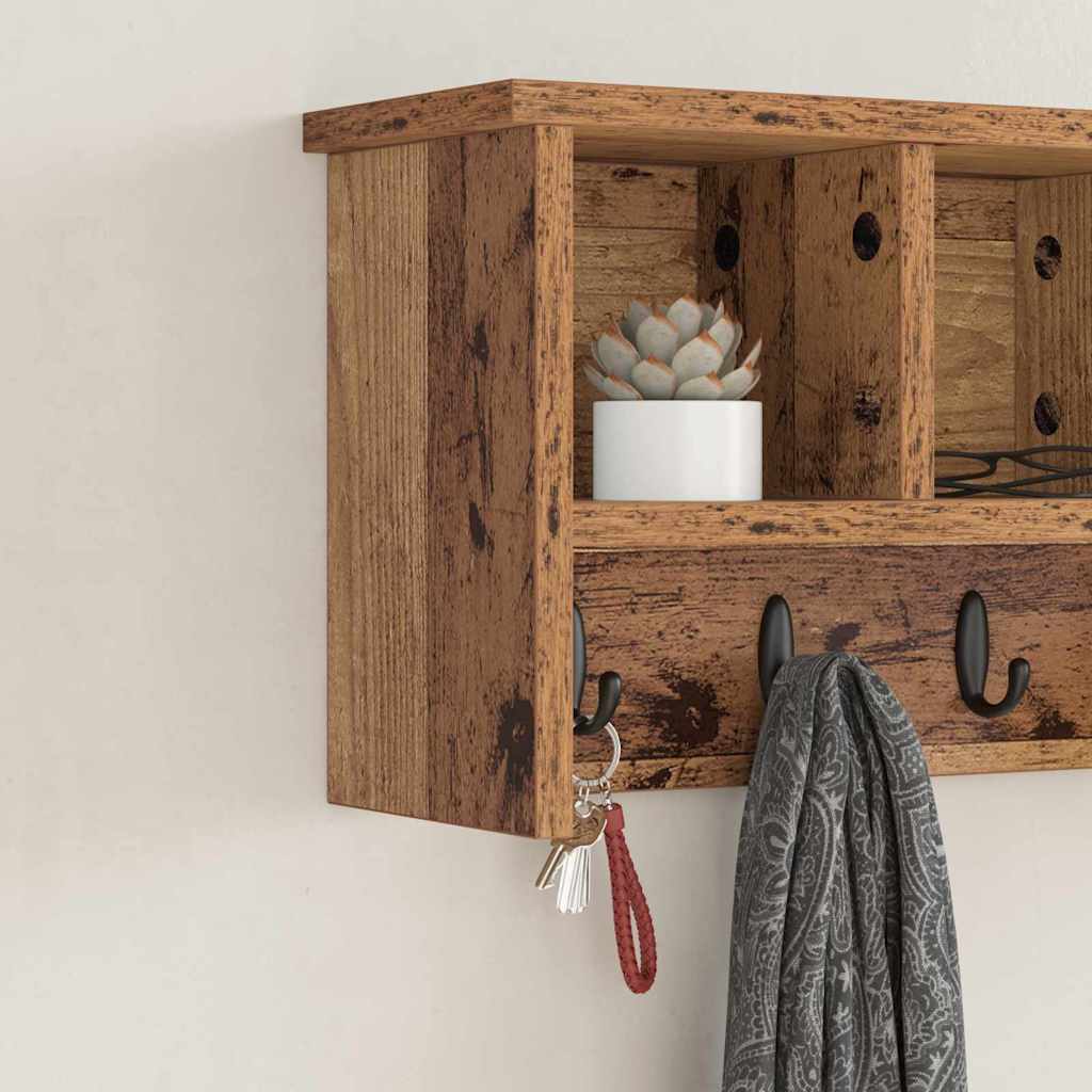 Wall-Mounted Coat Rack Old Wood 50 x 16 x 26 cm Engineered wood