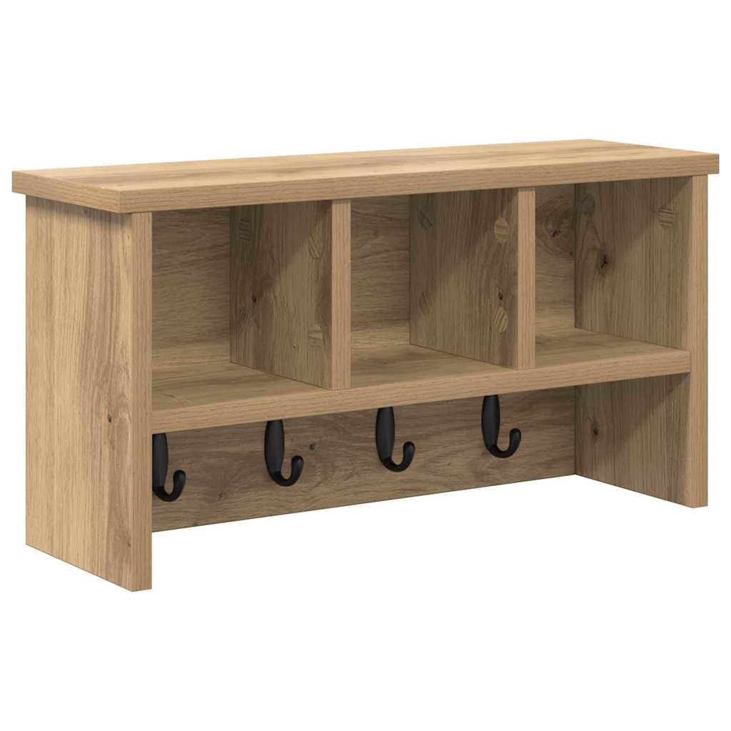 Wall-Mounted Coat Rack with Shelf Artisan Oak 50 x 16 x 26 cm