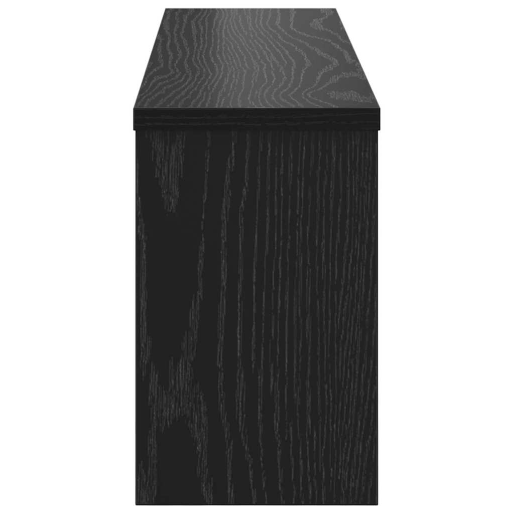 Wall-Mounted Coat Rack with Shelf Black Oak 75 x 16 x 26 cm