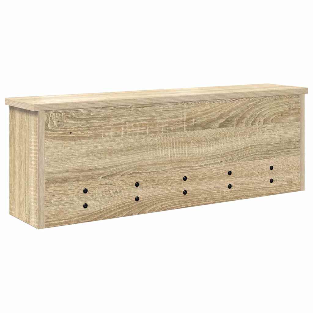 Wall-Mounted Coat Rack with Shelf Sonoma Oak 75 x 16 x 26 cm