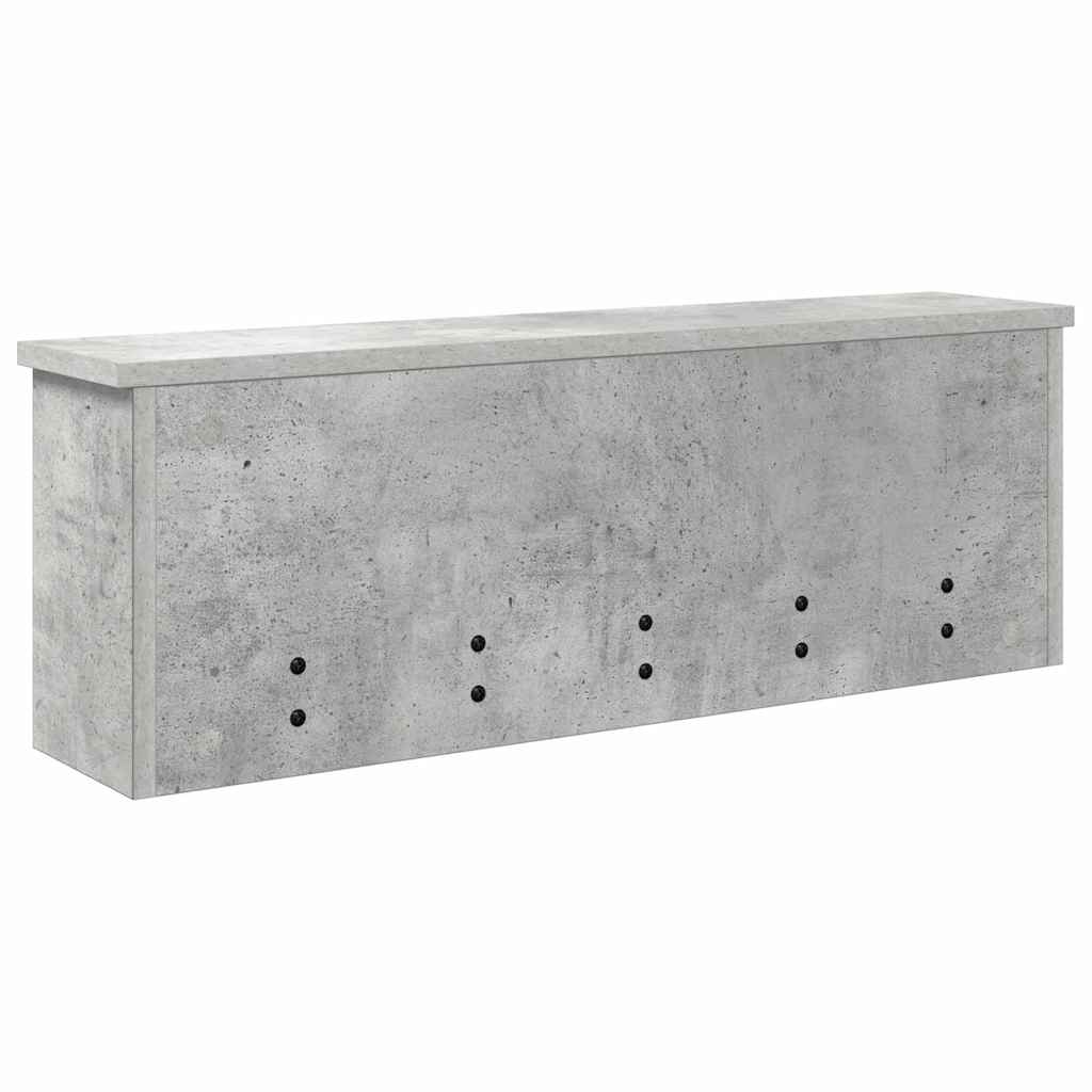 Wall-Mounted Coat Rack with Shelf Concrete Grey 75 x 16 x 26 cm