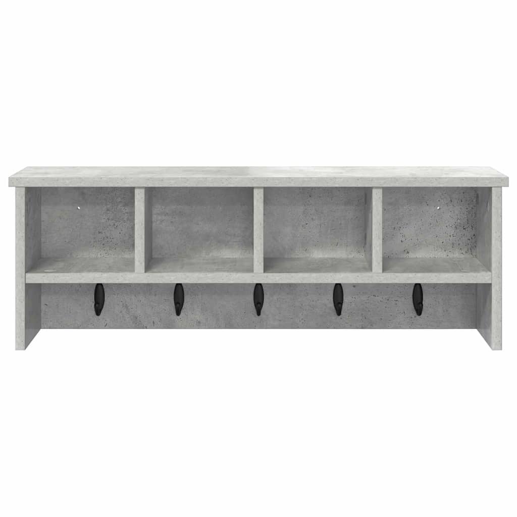 Wall-Mounted Coat Rack with Shelf Concrete Grey 75 x 16 x 26 cm