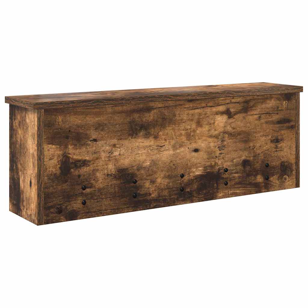 Wall-Mounted Coat Rack with Shelf Smoked Oak 75 x 16 x 26 cm