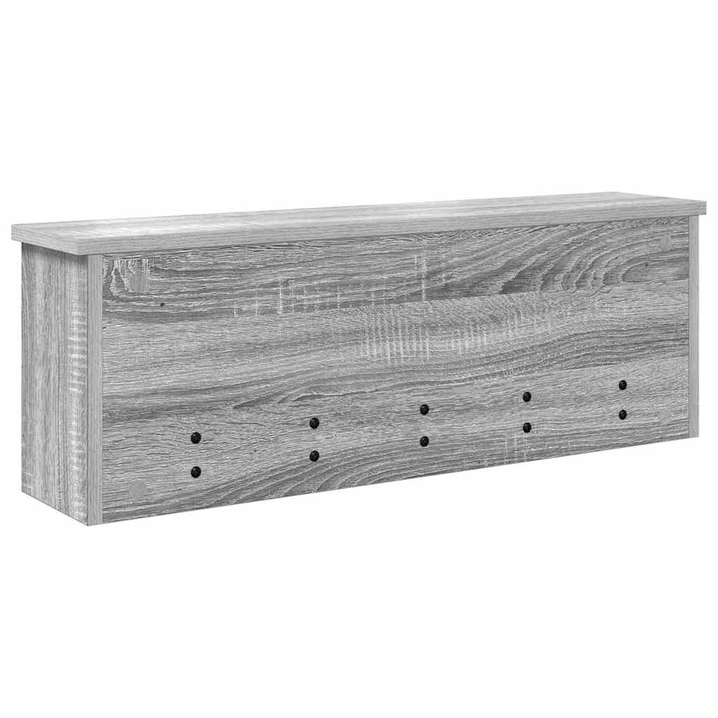 Wall-Mounted Coat Rack with Shelf Grey Sonoma 75 x 16 x 26 cm