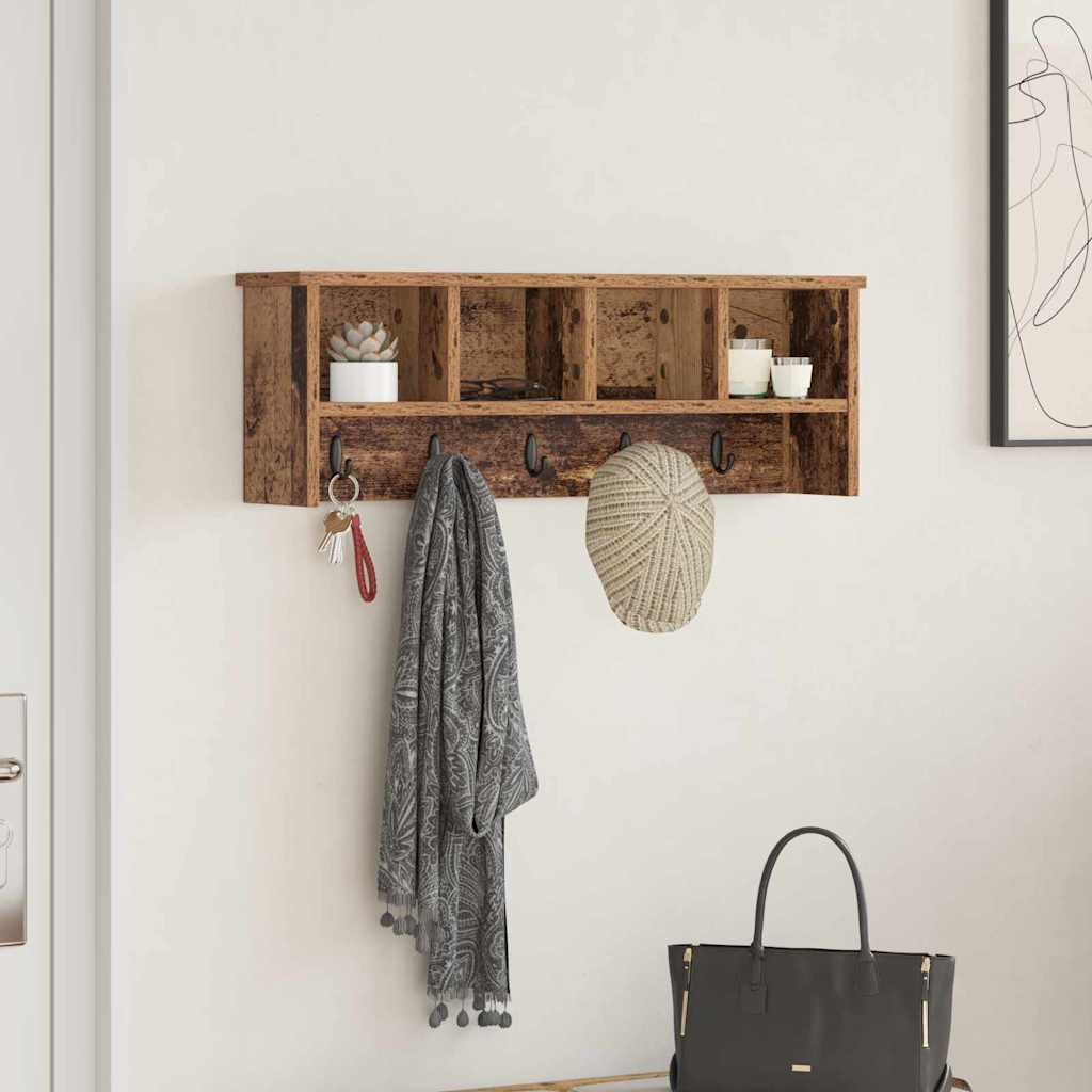 Wall-Mounted Coat Rack Old Wood 75 x 16 x 26 cm Engineered wood