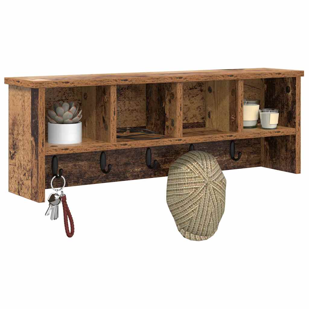 Wall-Mounted Coat Rack Old Wood 75 x 16 x 26 cm Engineered wood