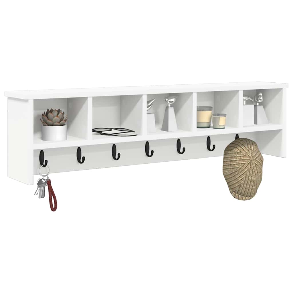 Wall-Mounted Coat Rack White 100 x 16 x 26 cm Engineered wood