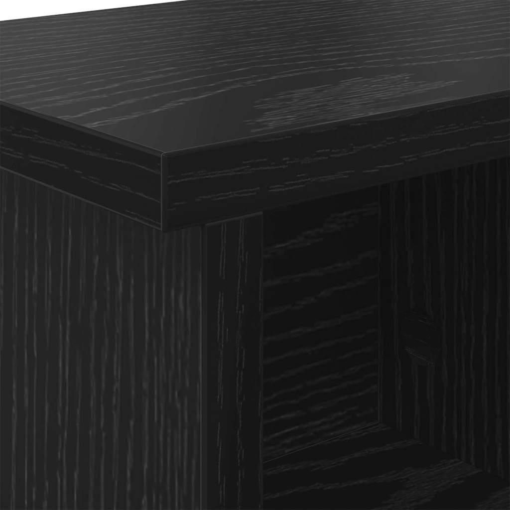Wall-Mounted Coat Rack with Shelf Black Oak 100 x 16 x 26 cm
