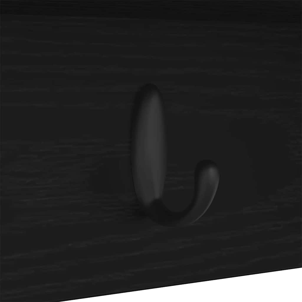Wall-Mounted Coat Rack with Shelf Black Oak 100 x 16 x 26 cm