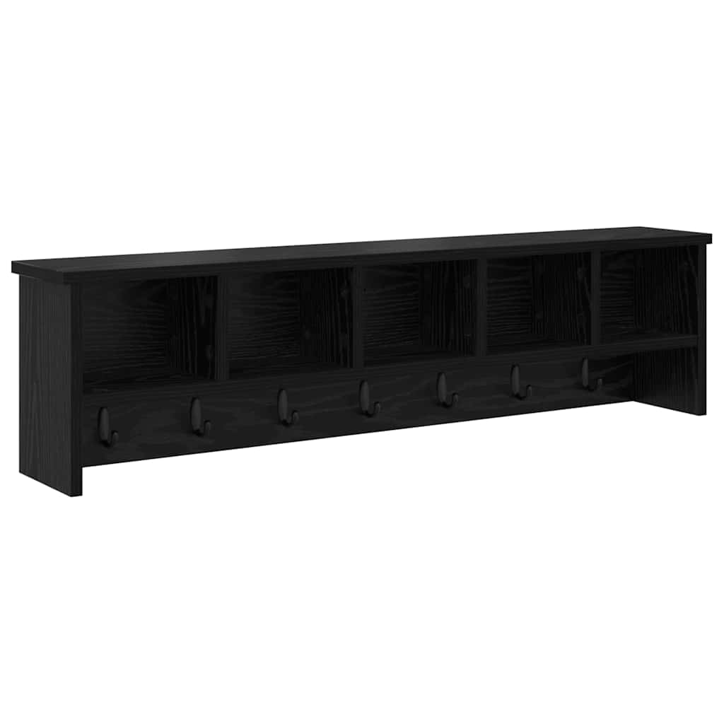 Wall-Mounted Coat Rack with Shelf Black Oak 100 x 16 x 26 cm