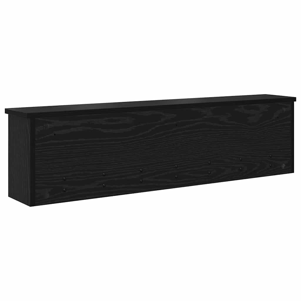 Wall-Mounted Coat Rack with Shelf Black Oak 100 x 16 x 26 cm