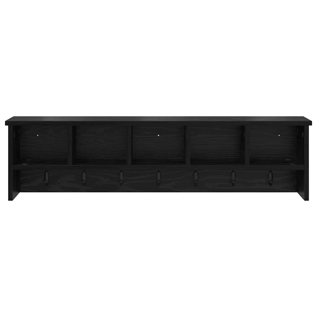 Wall-Mounted Coat Rack with Shelf Black Oak 100 x 16 x 26 cm