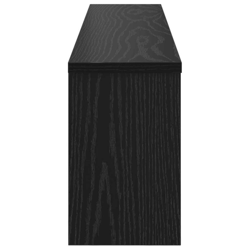 Wall-Mounted Coat Rack with Shelf Black Oak 100 x 16 x 26 cm