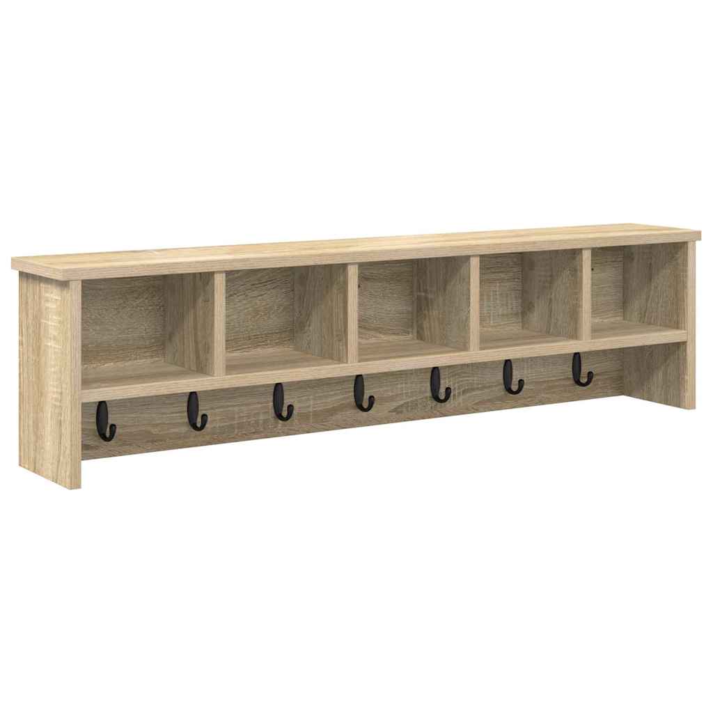 Wall-Mounted Coat Rack with Shelf Sonoma Oak 100 x 16 x 26 cm
