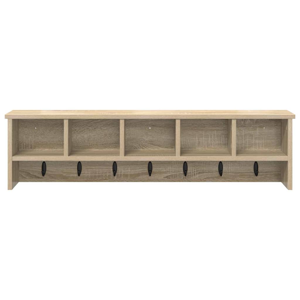 Wall-Mounted Coat Rack with Shelf Sonoma Oak 100 x 16 x 26 cm