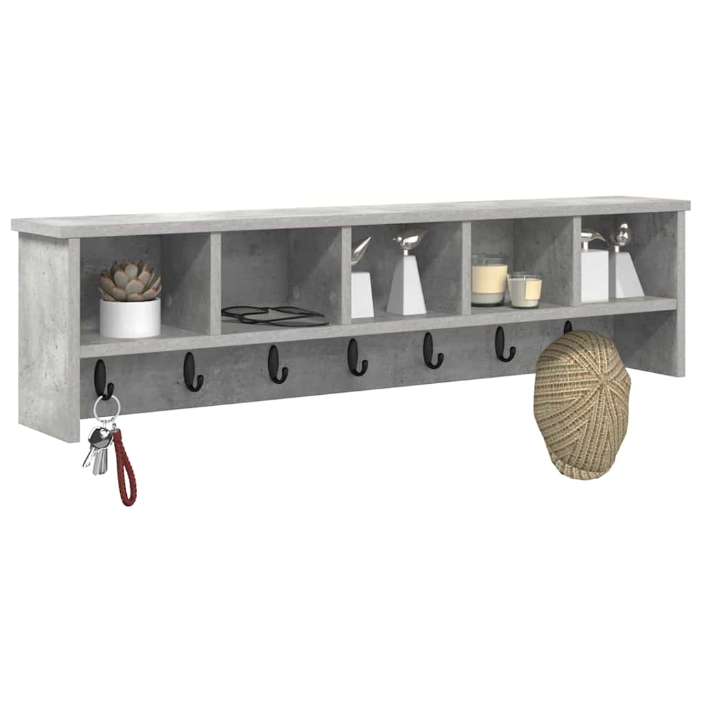 Wall-Mounted Coat Rack Concrete Grey 100 x 16 x 26 cm