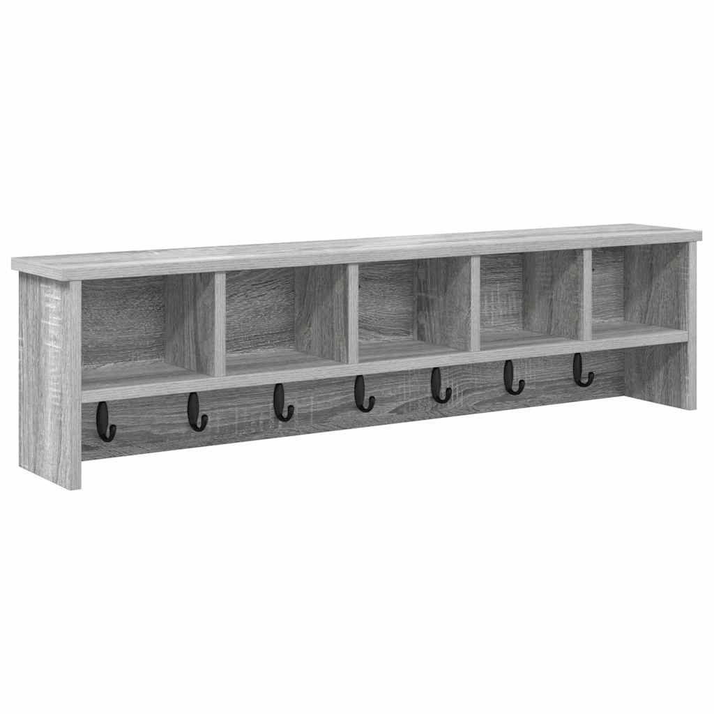 Wall-Mounted Coat Rack with Shelf Grey Sonoma 100 x 16 x 26 cm