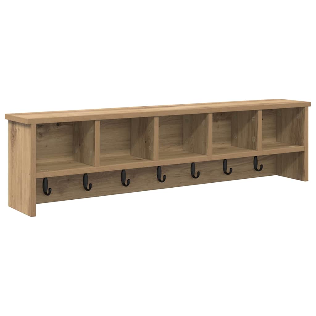 Wall-Mounted Coat Rack with Shelf Artisan Oak 100 x 16 x 26 cm