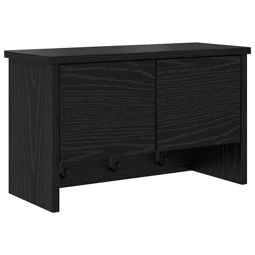 Wall-Mounted Coat Rack with Shelf Black Oak 50 x 20 x 30 cm