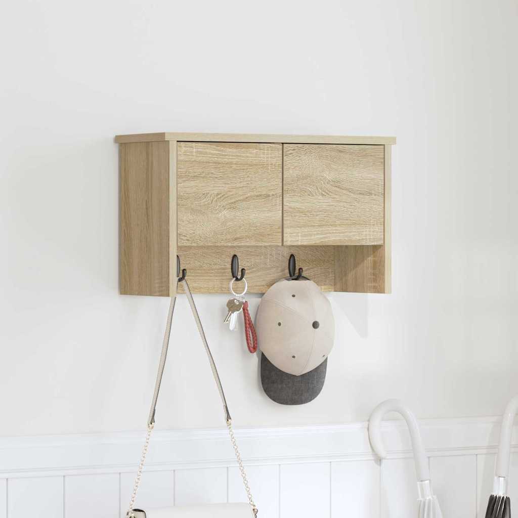 Wall-Mounted Coat Rack with Shelf Sonoma Oak 50 x 20 x 30 cm