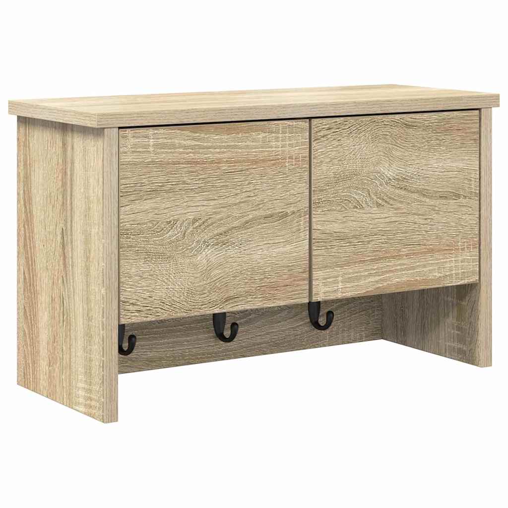 Wall-Mounted Coat Rack with Shelf Sonoma Oak 50 x 20 x 30 cm