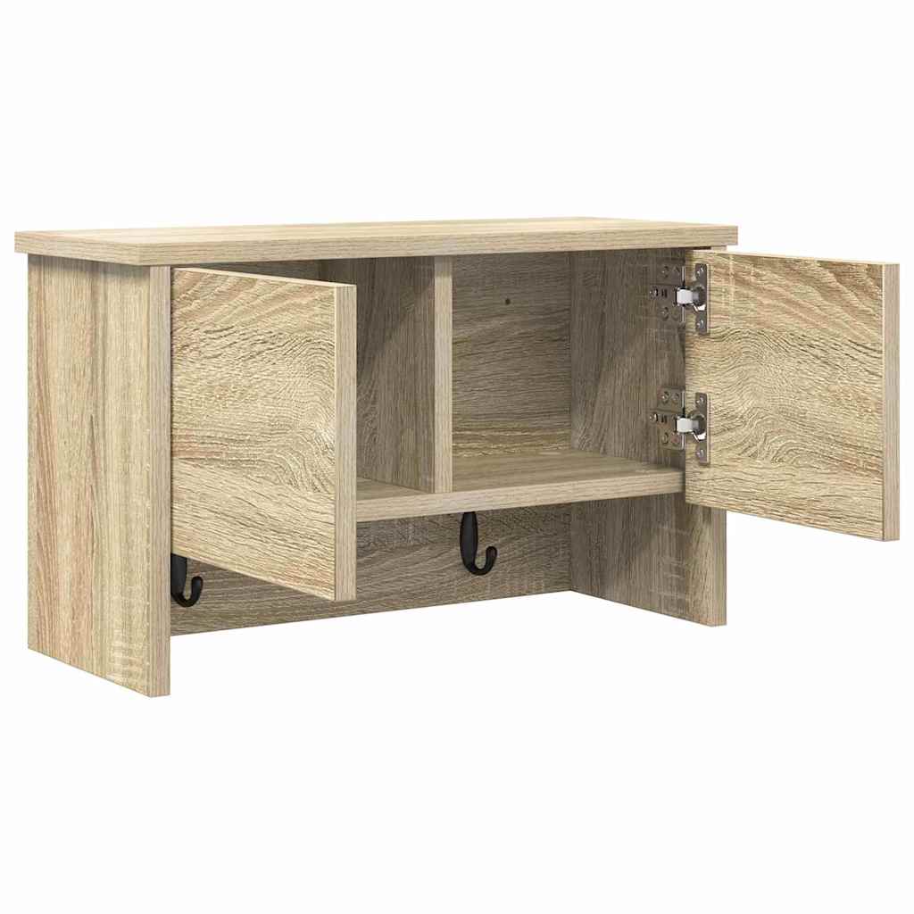 Wall-Mounted Coat Rack with Shelf Sonoma Oak 50 x 20 x 30 cm