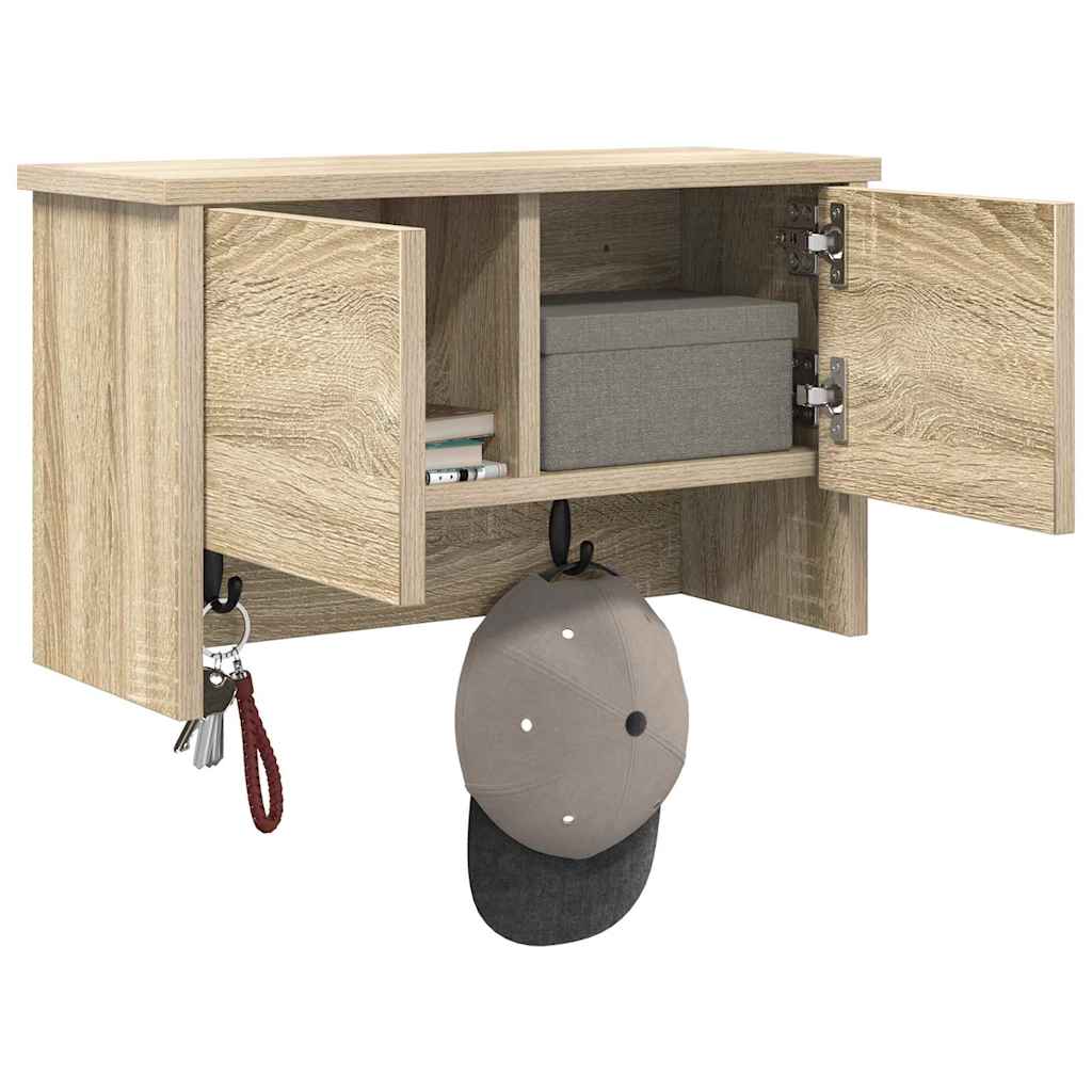 Wall-Mounted Coat Rack with Shelf Sonoma Oak 50 x 20 x 30 cm