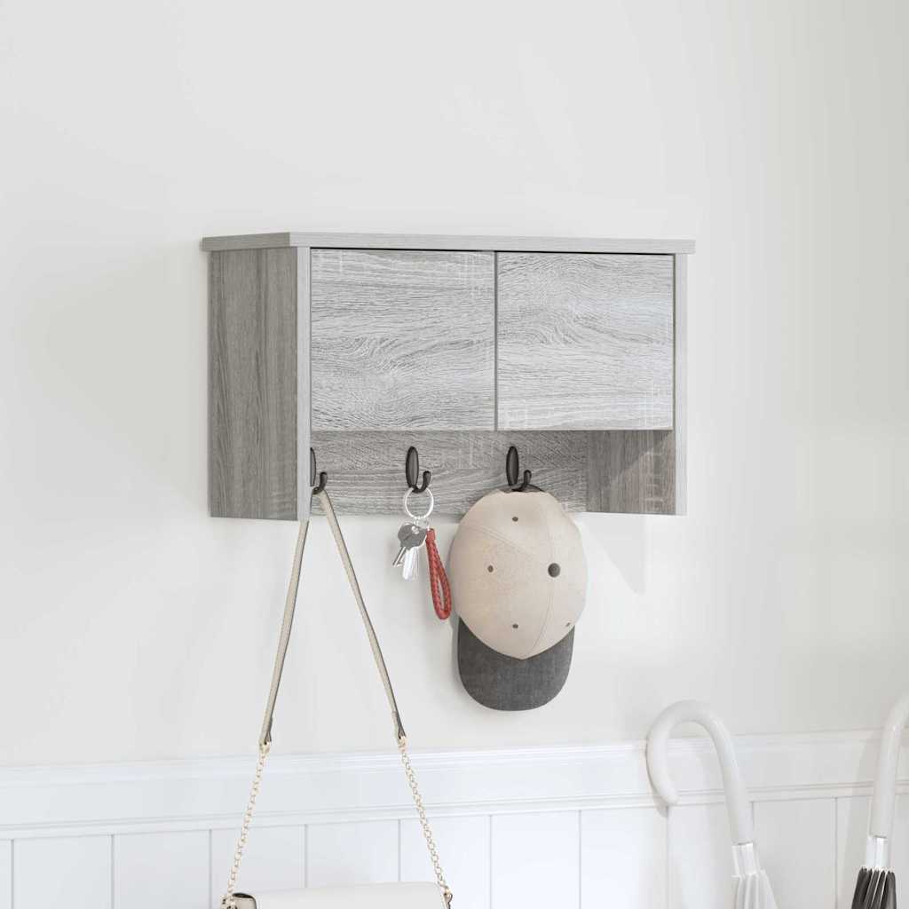 Wall-Mounted Coat Rack with Shelf Grey Sonoma 50 x 20 x 30 cm