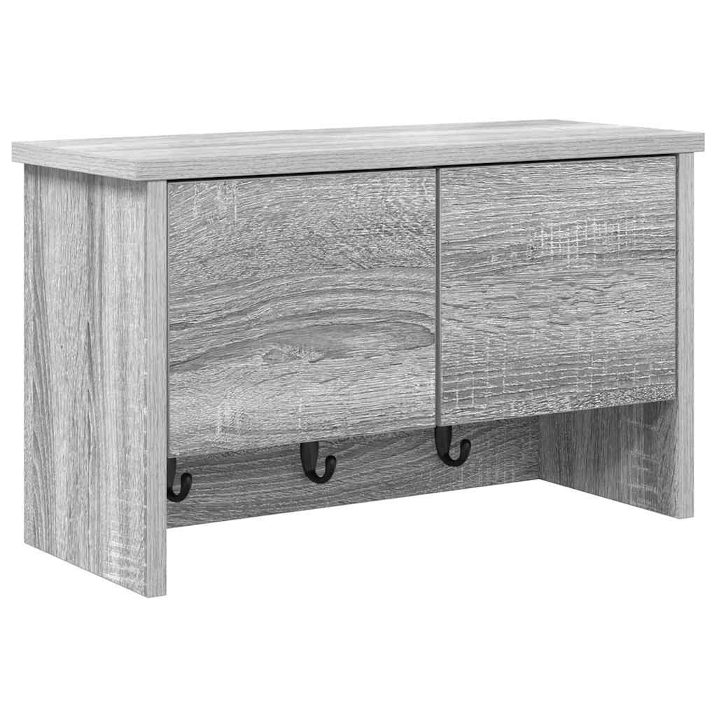 Wall-Mounted Coat Rack with Shelf Grey Sonoma 50 x 20 x 30 cm