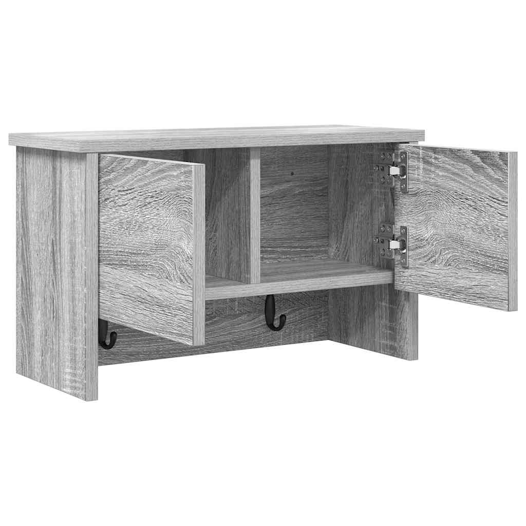 Wall-Mounted Coat Rack with Shelf Grey Sonoma 50 x 20 x 30 cm