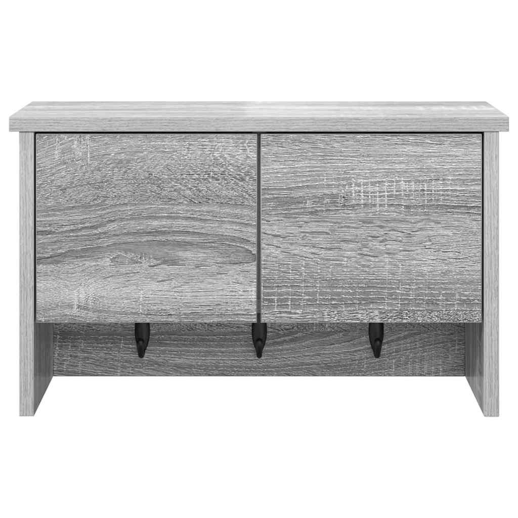 Wall-Mounted Coat Rack with Shelf Grey Sonoma 50 x 20 x 30 cm