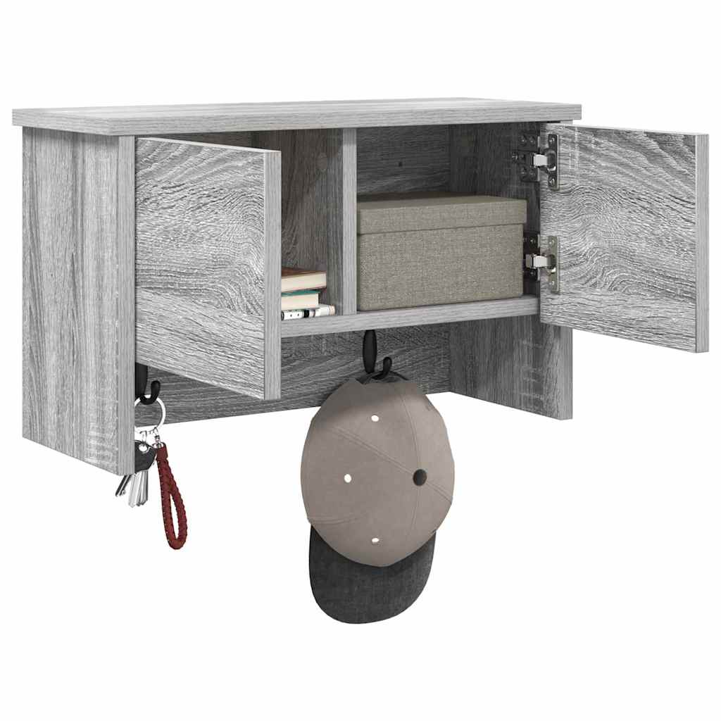 Wall-Mounted Coat Rack with Shelf Grey Sonoma 50 x 20 x 30 cm