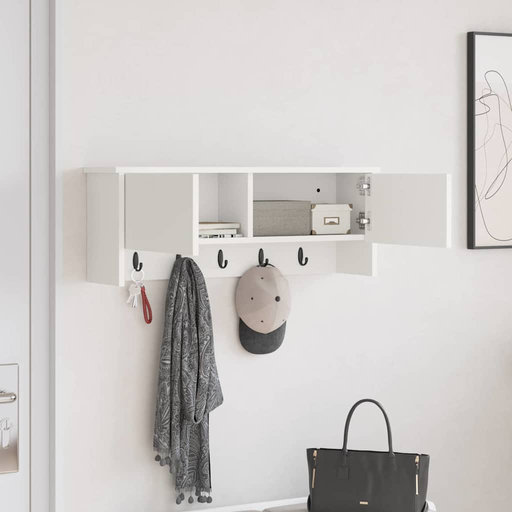 Wall-Mounted Coat Rack White 80 x 20 x 30 cm Engineered wood
