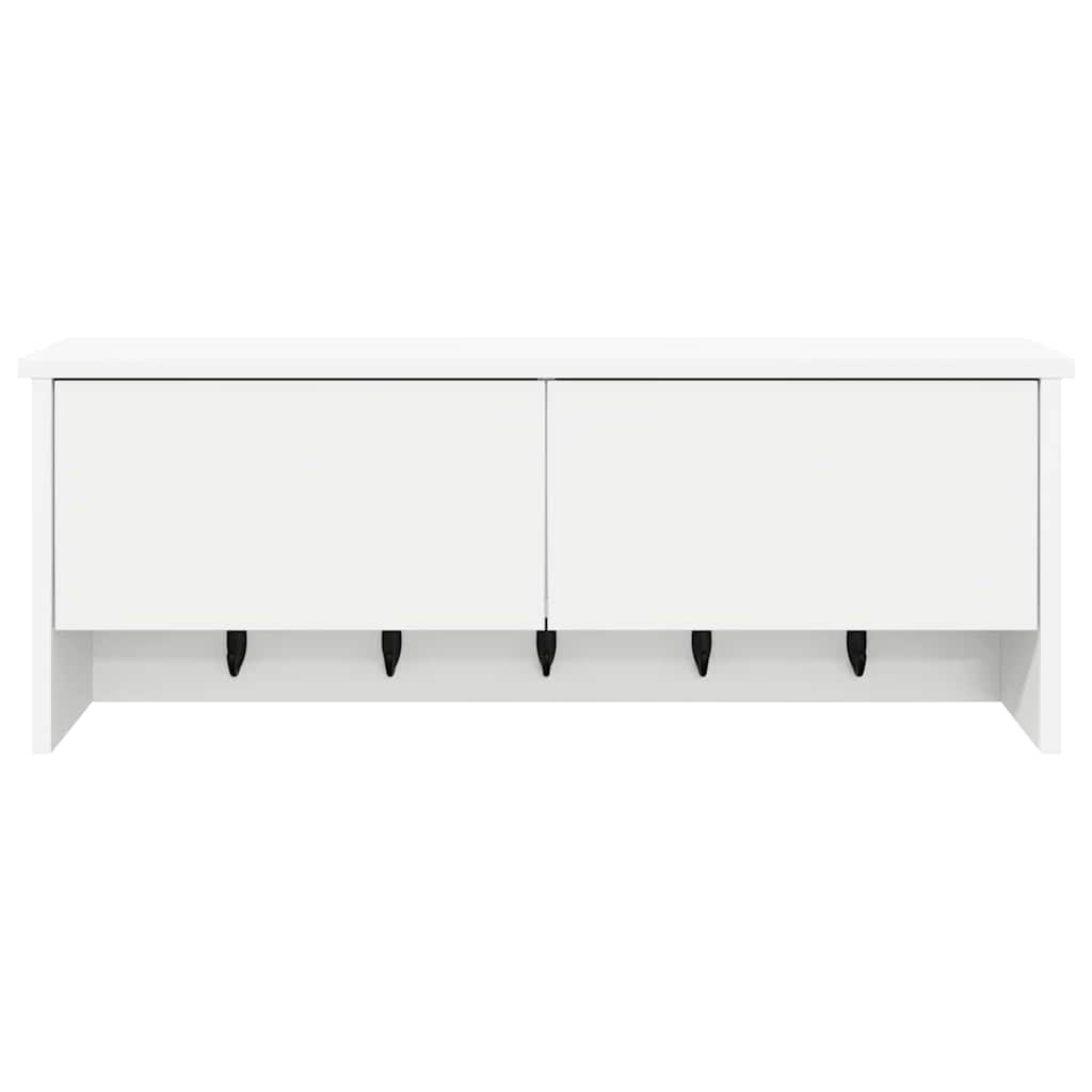 Wall-Mounted Coat Rack White 80 x 20 x 30 cm Engineered wood