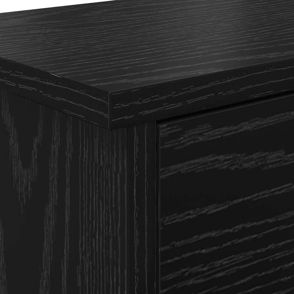 Wall-Mounted Coat Rack with Shelf Black Oak 80 x 20 x 30 cm