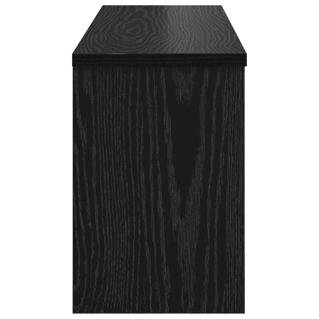 Wall-Mounted Coat Rack with Shelf Black Oak 80 x 20 x 30 cm