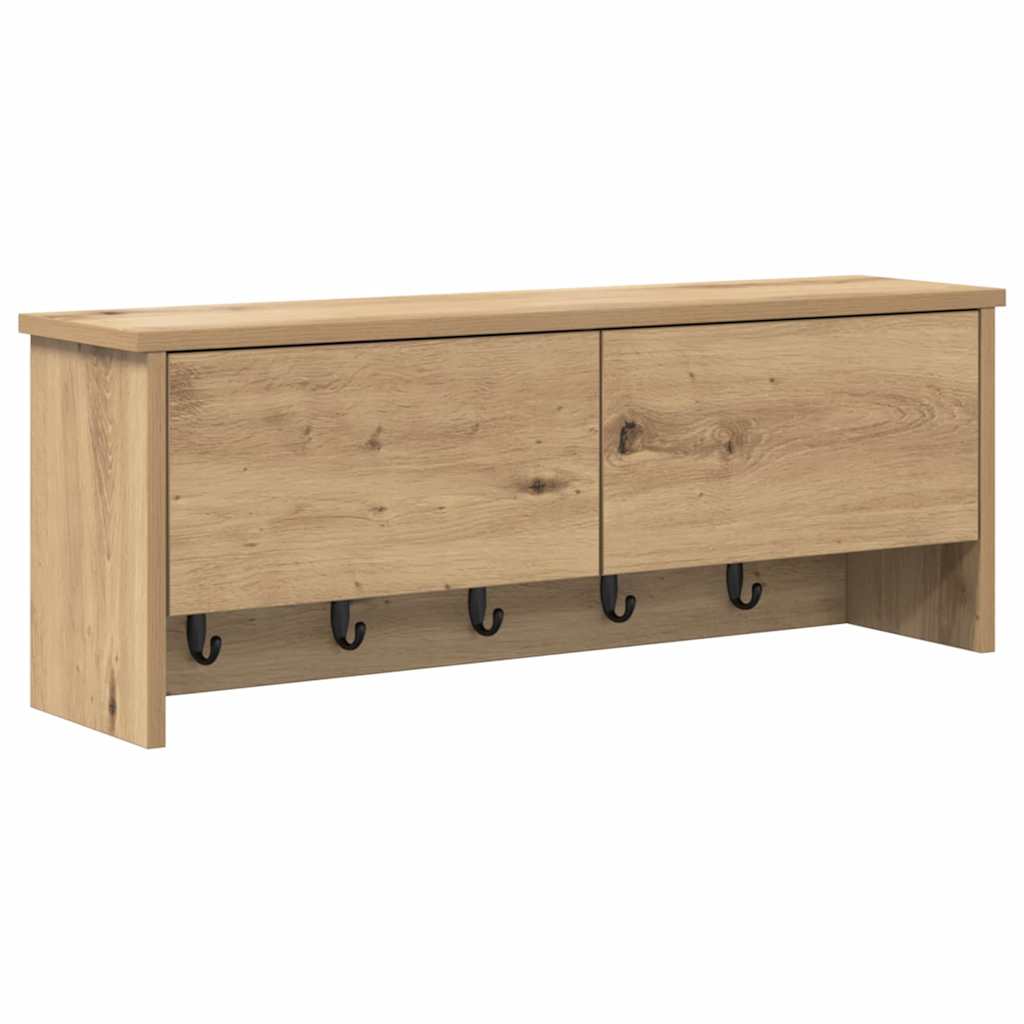 Wall-Mounted Coat Rack with Shelf Artisan Oak 80 x 20 x 30 cm