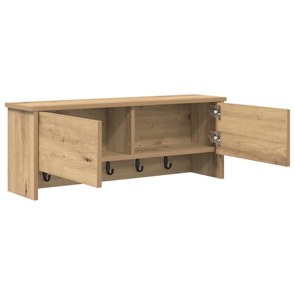 Wall-Mounted Coat Rack with Shelf Artisan Oak 80 x 20 x 30 cm