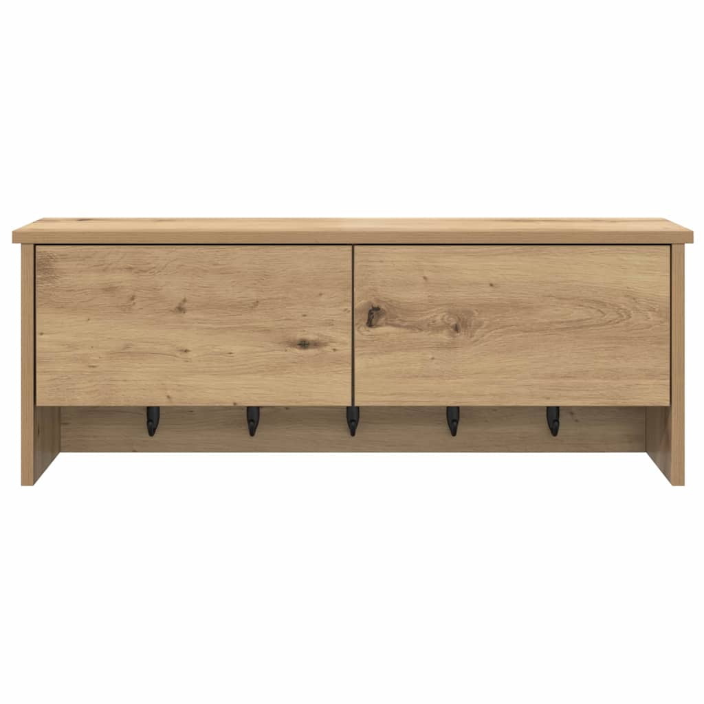 Wall-Mounted Coat Rack with Shelf Artisan Oak 80 x 20 x 30 cm