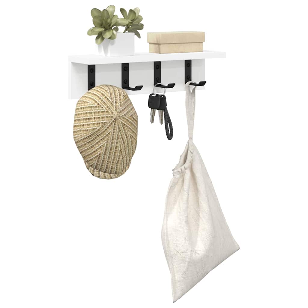 Wall-Mounted Coat Rack Wall-Mounted White 40 x 10.5 x 10.5 cm