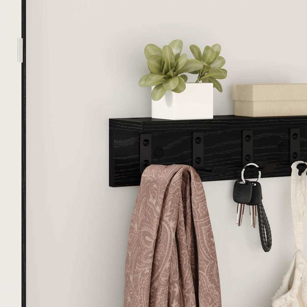 Wall-Mounted Coat Rack Wall-Mounted Black Oak Engineered wood