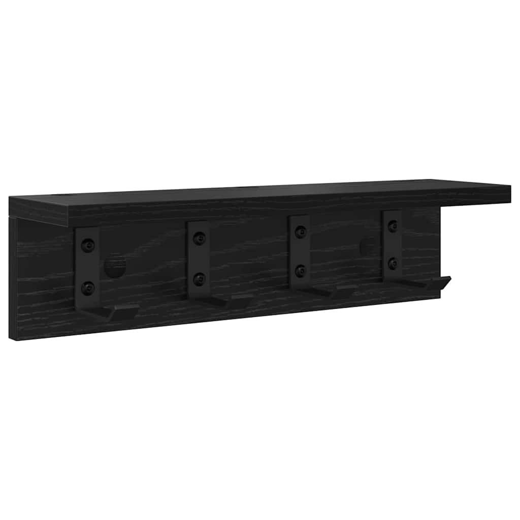 Wall-Mounted Coat Rack Wall-Mounted Black Oak Engineered wood