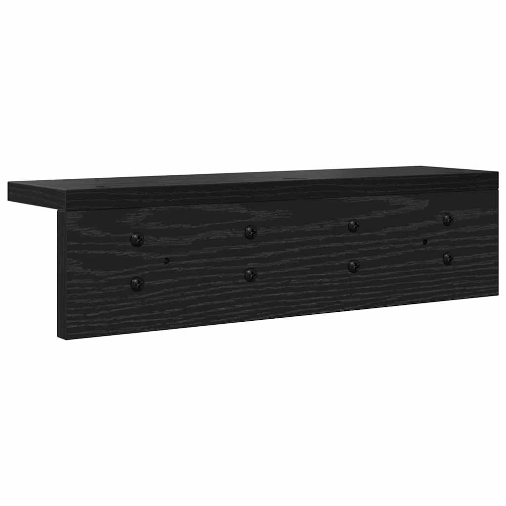 Wall-Mounted Coat Rack Black Oak 40 x 10.5 x 10.5 cm