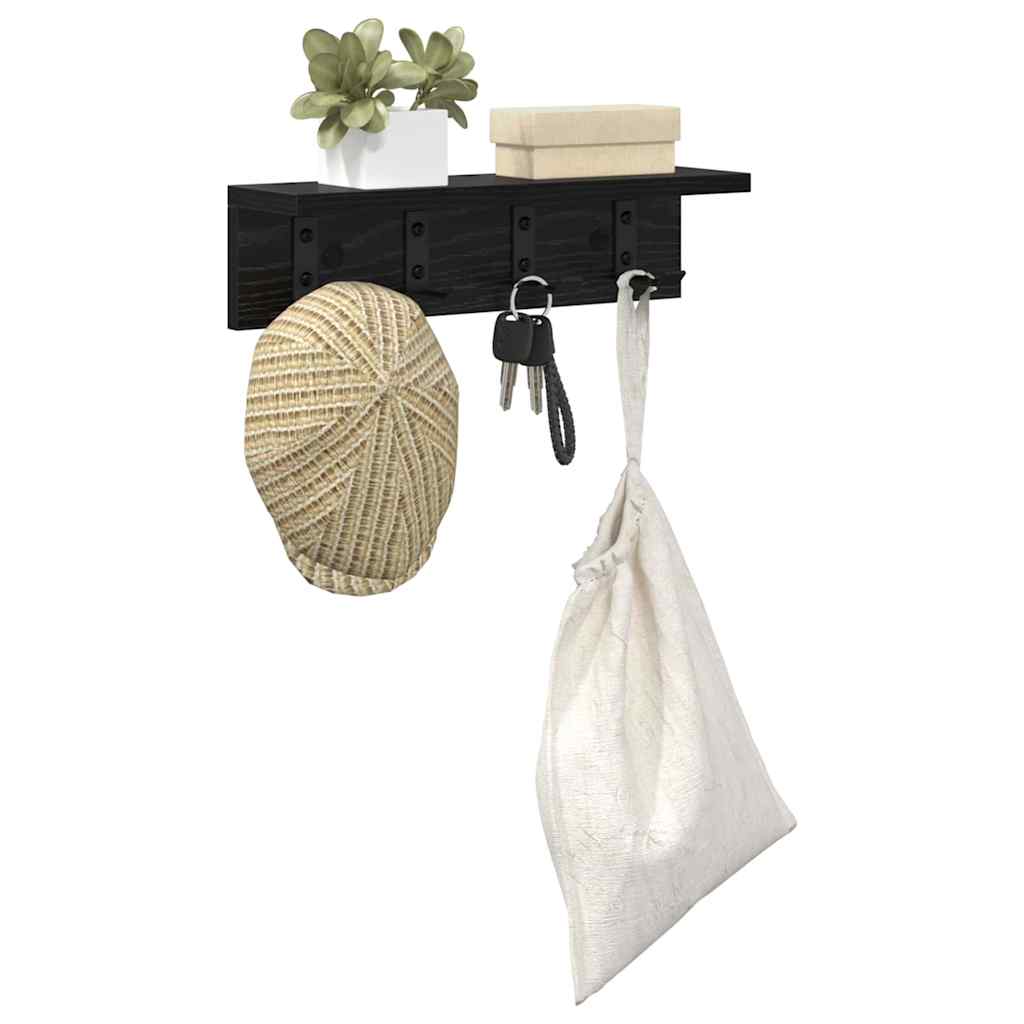 Wall-Mounted Coat Rack Wall-Mounted Black Oak Engineered wood