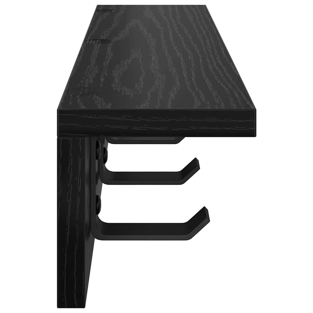 Wall-Mounted Coat Rack Black Oak 40 x 10.5 x 10.5 cm